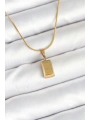 316L Çelik Gold Renk Mini Külçe Altın Model Kolye