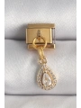 316L Çelik Gold Renk Sallantı Damla Zirkon Taşlı Nomination Charm