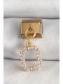 316L Çelik Gold Renk Sallantı Kare Zirkon Taşlı Nomination Charm
