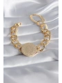 316L Çelik Gold Renk Tam Altın Model Samanyolu Kadın Bileklik