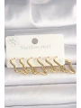 316L Çelik Gold Renk Yıldız Model Kadın Küpe Seti
