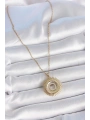 316L Çelik Gold Renk Zincir Zirkon Taşlı Nova Yıldız Model Kadın Kolye