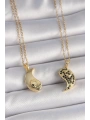 316L Çelik Gold Renk Zincir Zirkon Taşlı Ying Yang Model Gün Batımı İşlemeli Arkadaşlık Kadın Kolye
