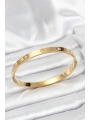 316L Çelik Gold Renk Zirkon Taşlı 65 mm Kadın Kelepçe Bileklik