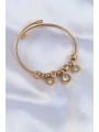 316L Çelik Gold Renk Zirkon Taşlı Model Charm Bileklik