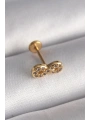 316L Çelik Gold Renk Zirkon Taşlı Sonsuzluk Model Tragus Piercing