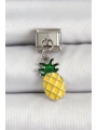 316L Çelik Gümüş Renk Ananas Model Nomination Charm
