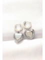 316L Çelik Gümüş Renk Bombeli Kalp Tasarımlı Küpe