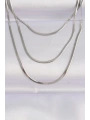 316L Çelik Gümüş Renk İtalyan Zincir Çoklu Kolye