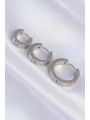 316L Çelik Gümüş Renk Model 3lü Halka Küpe
