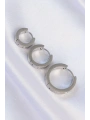 316L Çelik Gümüş Renk Model 3lü Halka Küpe
