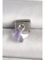 316L Çelik Gümüş Renk Mor Zirkon Taşlı Nomination Charm
