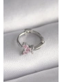 316L Çelik Gümüş Renk Pembe Zirkon Taşlı Kelebek Model Tragus Piercing