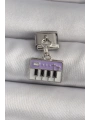 316L Çelik Gümüş Renk Sallantı Mor Piyano Figür Nomination Charm