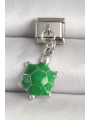 316L Çelik Gümüş Renk Yeşil Kaplumbağa Model Nomination Charm