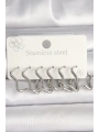 316L Çelik Gümüş Renk Yıldız Model Kadın Küpe Seti