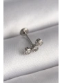 316L Çelik Gümüş Renk Zirkon Taşlı Tragus Piercing