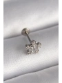 316L Çelik Gümüş Renk Zirkon Taşlı Yıldız Model Tragus Piercing