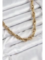 316L Çelik Halat Model Gold Renk Kadın Kolye