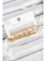 316L Çelik Halka Model Gold Renk 3lü Set Kadın Küpe