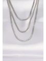 316L Çelik İtalyan Zincir Gümüş Renk Çoklu Kolye