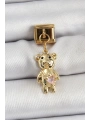 316L Çelik Sallantılı Zirkon Taşlı Ayıcık Model Gold Renk Nomination Charm