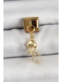316L Çelik Sallantılı Zirkon Taşlı Deniz Anası Model Gold Renk Nomination Charm