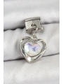 316L Çelik Sallantılı Zirkon Taşlı Kalp Model Gümüş Renk Nomination Charm