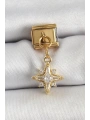 316L Çelik Sallantılı Zirkon Taşlı Kutup Yıldızı Model Gold Renk Nomination Charm