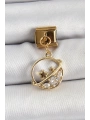 316L Çelik Sallantılı Zirkon Taşlı Satürn Model Gold Renk Nomination Charm