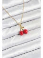 316L Çelik Zincir Gold Renk Kiraz Model Kadın Kolye