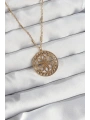 316L Çelik Zincir Gold Renk Lotus Model Kolye