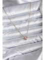 316L Çelik Zincir Gold Renk Pembe Zirkon Taşlı Charm Kadın Kolye