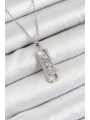 316L Çelik Zirkon Taşlı Messika Model Gümüş Renk Kadın Kolye