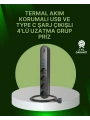 4 Priz 2 USB 1 Type-C Akım Korumalı Çoklu Priz Led Anahtarlı