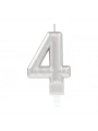 4 Rakam Mum Gümüş Renk (5047)