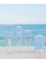 5’li Seyahat Dolum Şişe Seti 30 ml Şeffaf Taşıma Çantalı