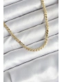 60 cm Gold Renk Pirinç Yassı Zincir Model Kadın Kolye