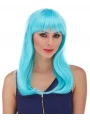 Açık Mavi Renk Uzun Düz Parti Peruğu (5047)