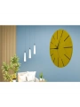 Ahşap Minimal Dekoratif Duvar Saati - 33x33 Cm Hardal
