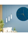 Ahşap Minimal Dekoratif Duvar Saati - 33x33 Cm İndigo