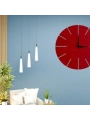 Ahşap Minimal Dekoratif Duvar Saati - 33x33 Cm Kırmızı