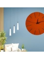 Ahşap Minimal Dekoratif Duvar Saati - 33x33 Cm Turuncu