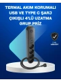 Akıllı Akım Dengelemeli 4’lü Çoklu Priz Type-C ve USB Çıkışlı