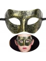 Altın Eskitme Yüz Maskesi - Antik Tarz Balo Maskesi (5047)