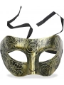 Altın Eskitme Yüz Maskesi - Antik Tarz Balo Maskesi (5047)