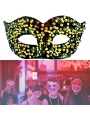 Altın Renk Arkadan Lastikli Pul Payet İşlemeli Balo After Parti Maskesi (5047)