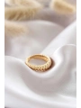 Altın Renk Ayarlamalı Burgu Kadın Yüzük
