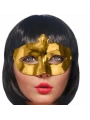 Altın Renk Kostüm Partisi Ekstra Parlak Balo Maskesi 15x10 cm (5047)