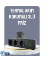 Anahtarlı Çoklu Priz 3 USB 1 Type-C Hızlı Şarj Destekli